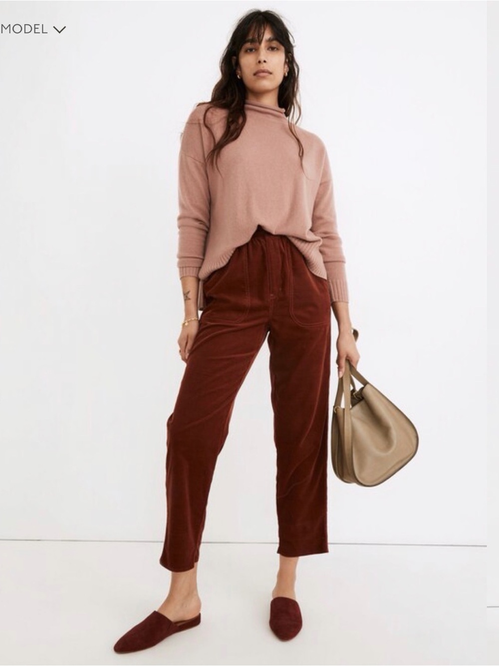 Madewell Tapered Huston Pull-On Crop
Pants in Corduroy